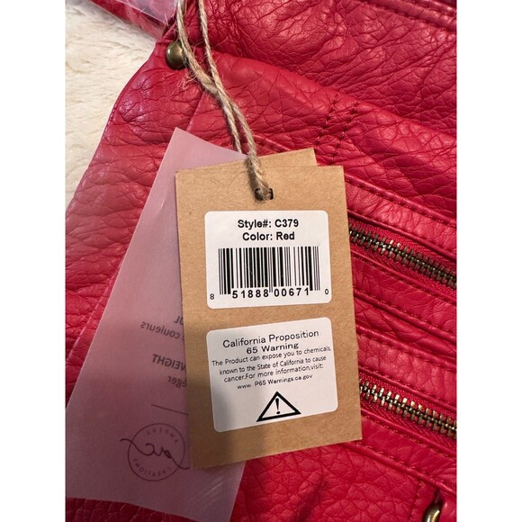 The Willa Crossbody Red Shoulder Travel Pouch With Large Polyester Scarf - Picture 3 of 5